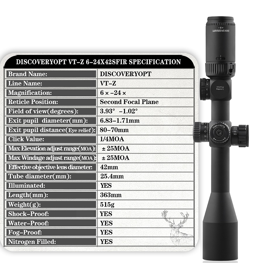 Discovery VT-Z 6-24X42SFIR 2022 1/4MOA Side parallax riflescope - Image 5