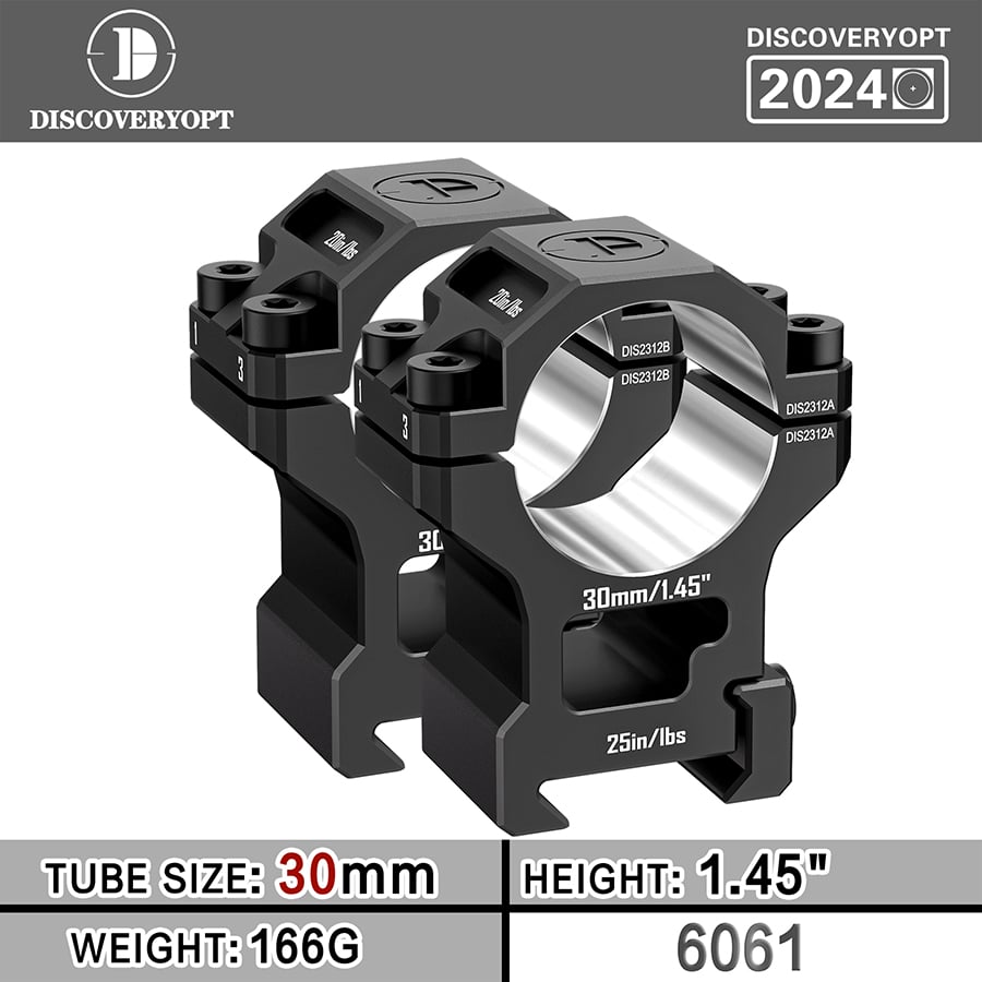 Discoveryopt premium 6061AL magas céltávcső szerelék 30mm tubushoz 20mm picatinny sínre