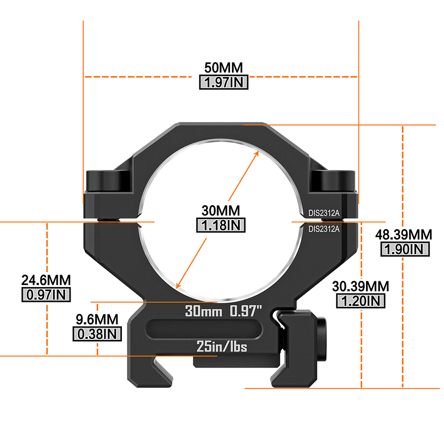 Discoveryopt Premium 6061AL niedrige Zielfernrohrhalterung für 30-mm-Rohr auf 20-mm-Picatinny-Schiene