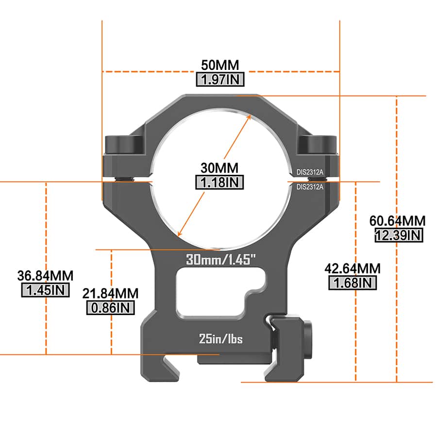 Discoveryopt premium 6061AL magas céltávcső szerelék 30mm tubushoz 20mm picatinny sínre