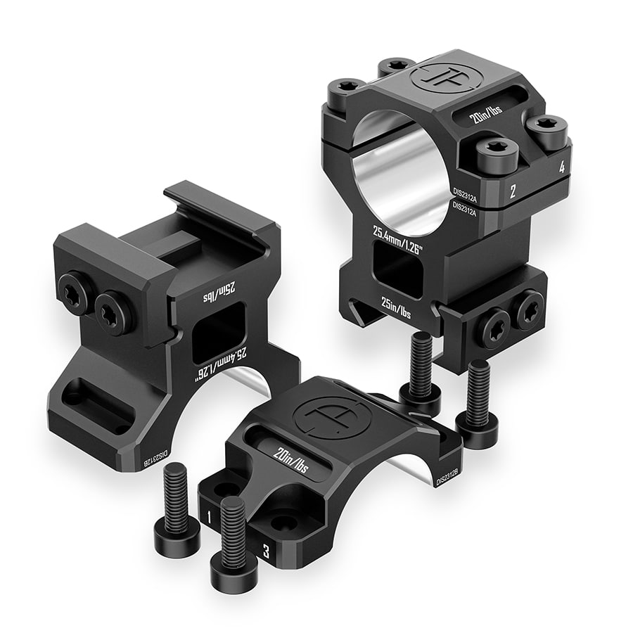 Discoveryopt premium 6061AL közepes céltávcső szerelék 25,4mm tubushoz 20mm picatinny sínre