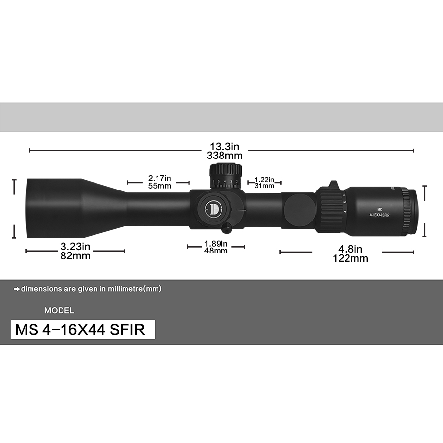 Discoveryopt MS 4-16X44SFIR 1/4MOA Side Parallax Riflescope