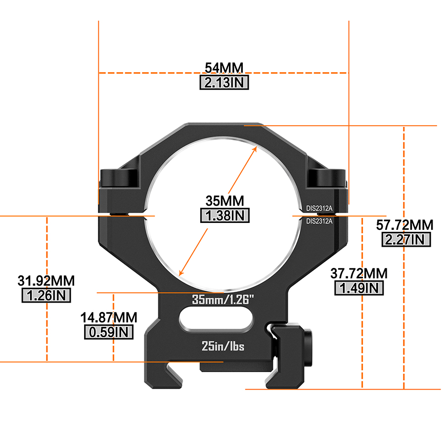 Discoveryopt premium 6061AL közepes céltávcső szerelék 35mm tubushoz 20mm picatinny sínre