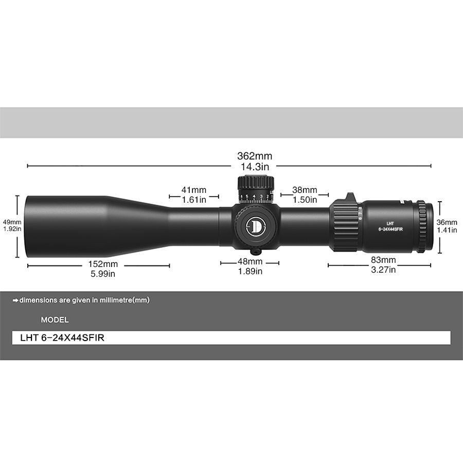Discoveryopt LHT 6-24X44SFIR FFP 1/4MOA Side Parallax Riflescope